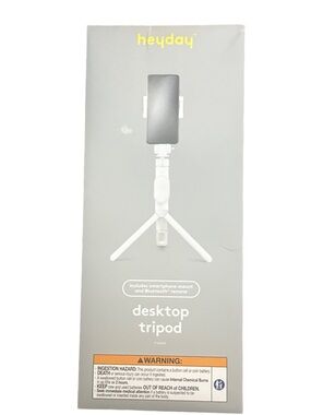 Heyday Desktop Tripod + Phone Mount in Stone White 
New in Box